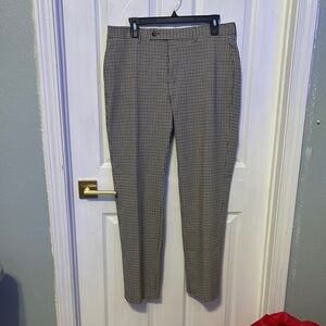 Ralph Lauren Brown and Tan Houndstooth Dress Pants with Classic Style